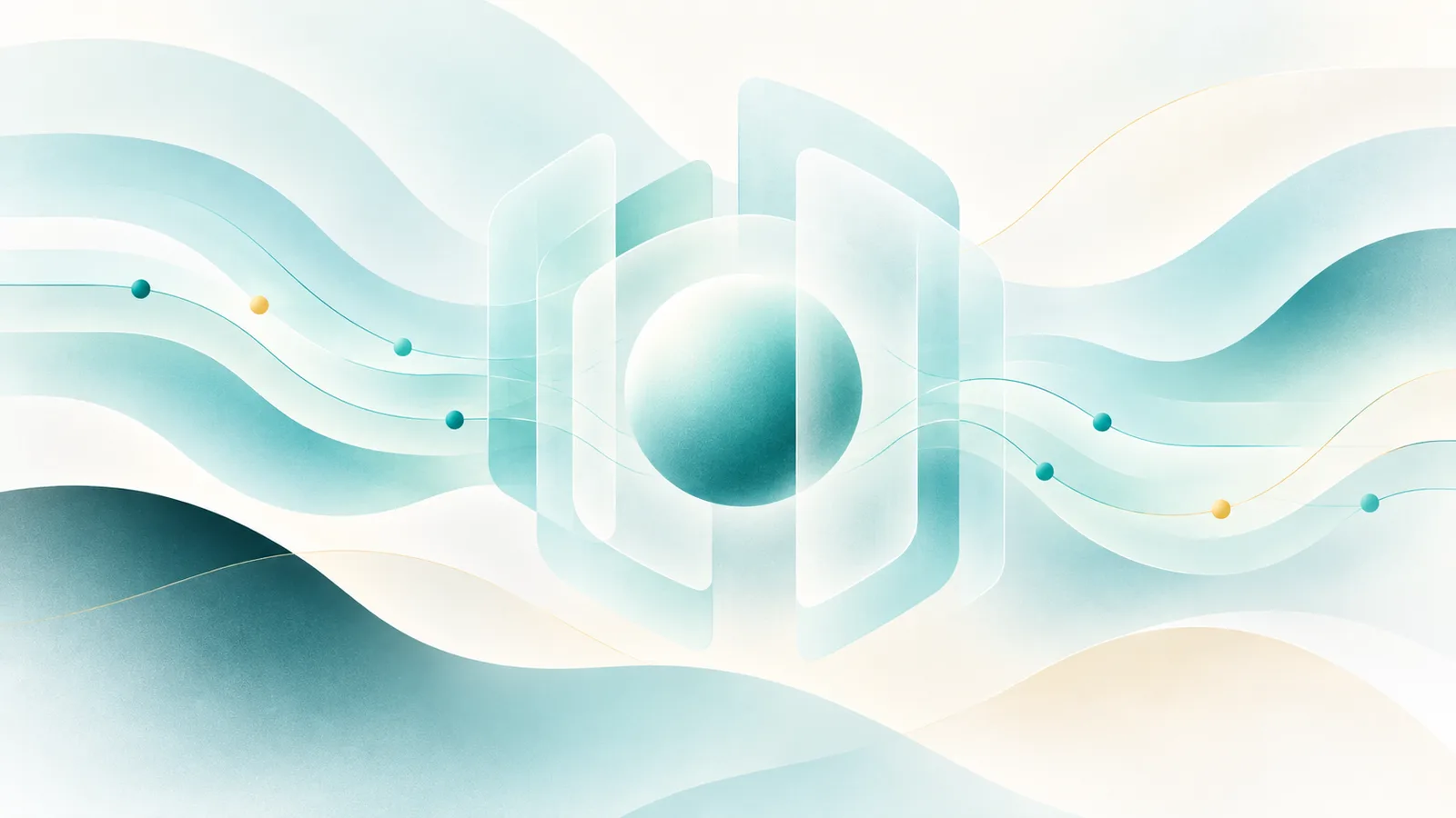 Abstract sphere between translucent panels