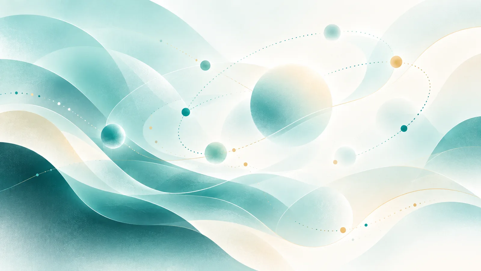 Abstract orbs in orbits above waves