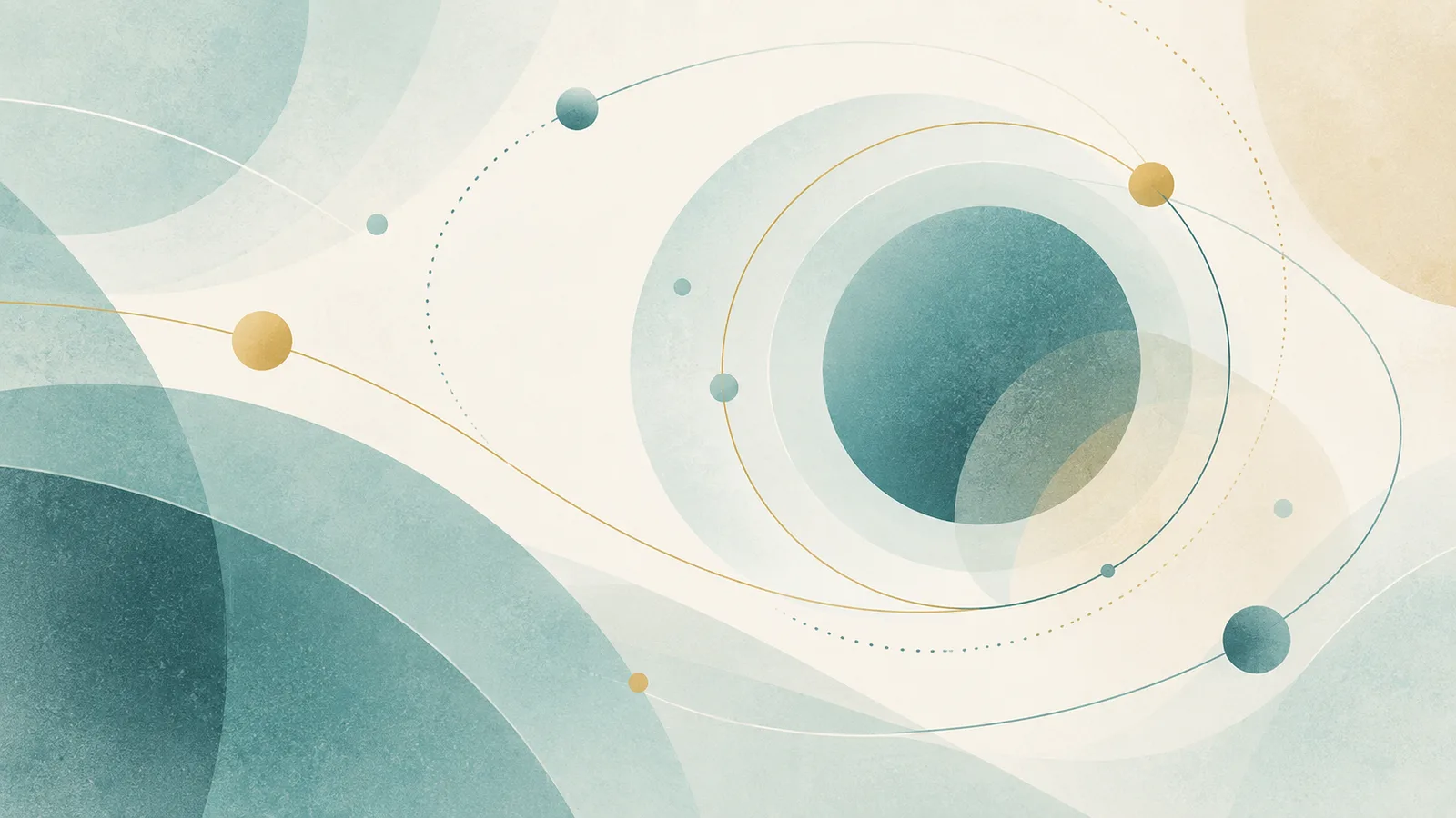 Abstract circle with an orbit of points