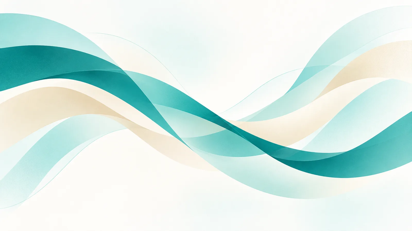Abstract double waves in teal and sand