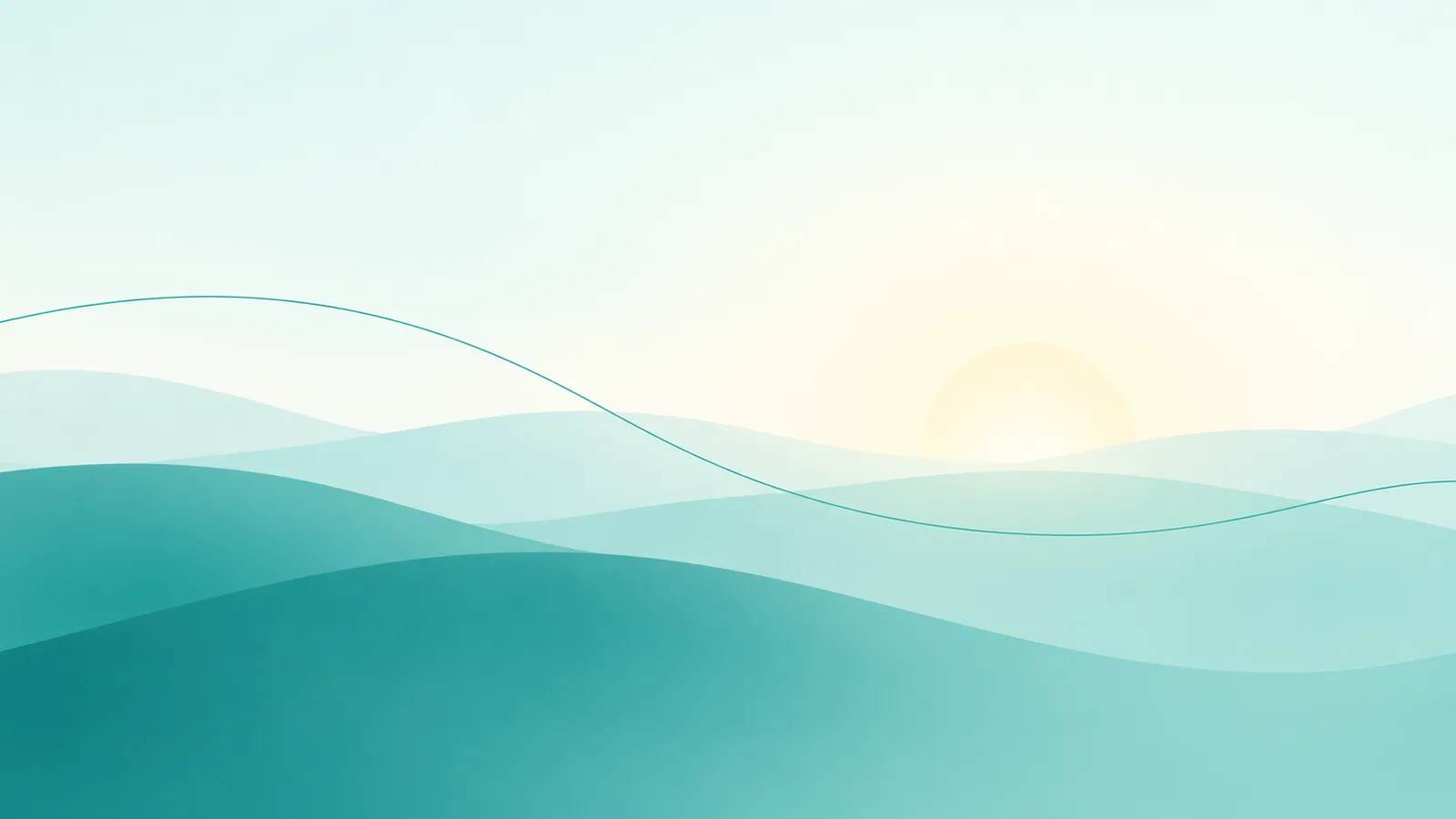 Abstract soft hills under a sun