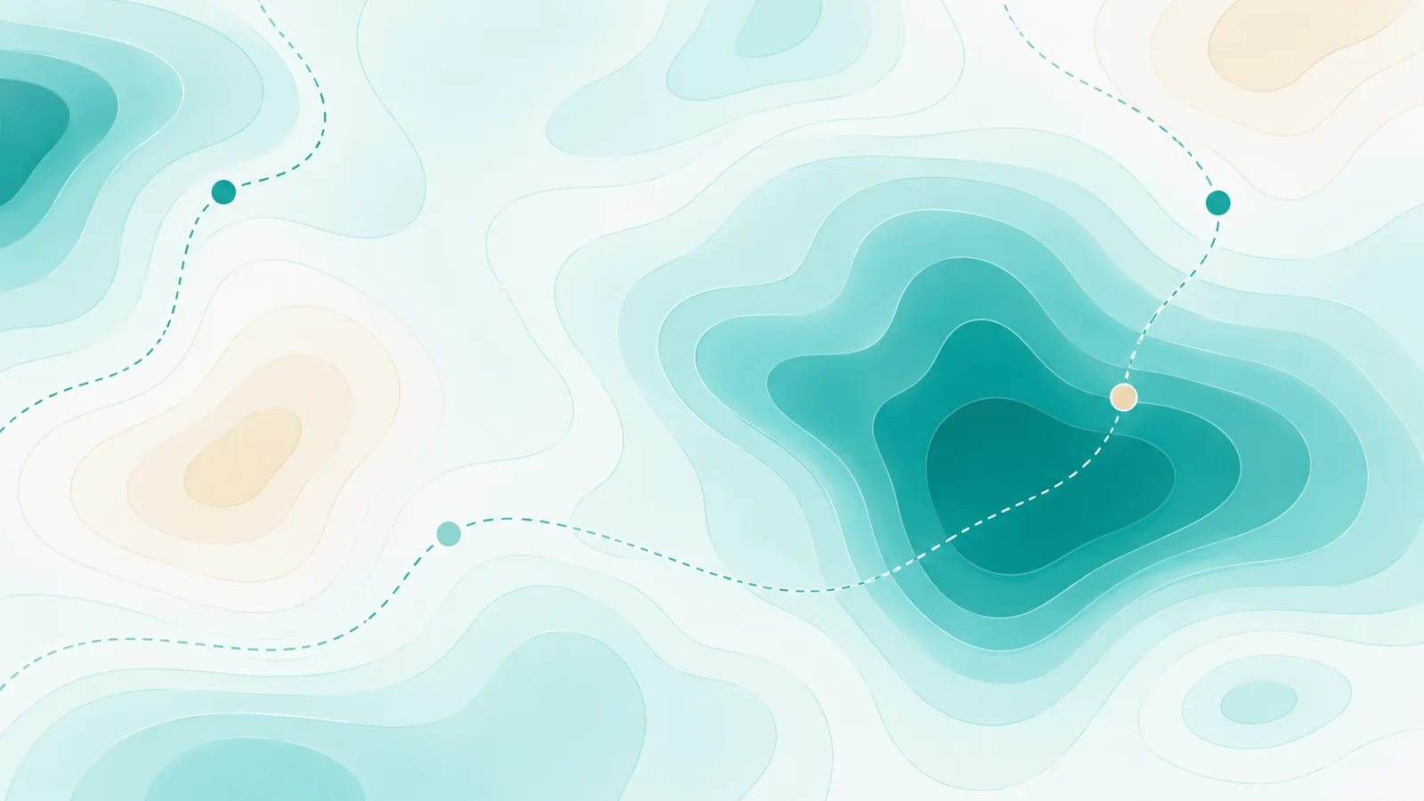 Abstract contour lines with a route