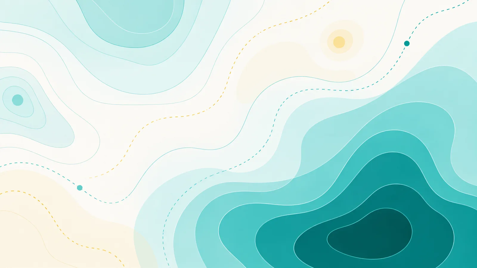 Abstract contour lines in teal and sand
