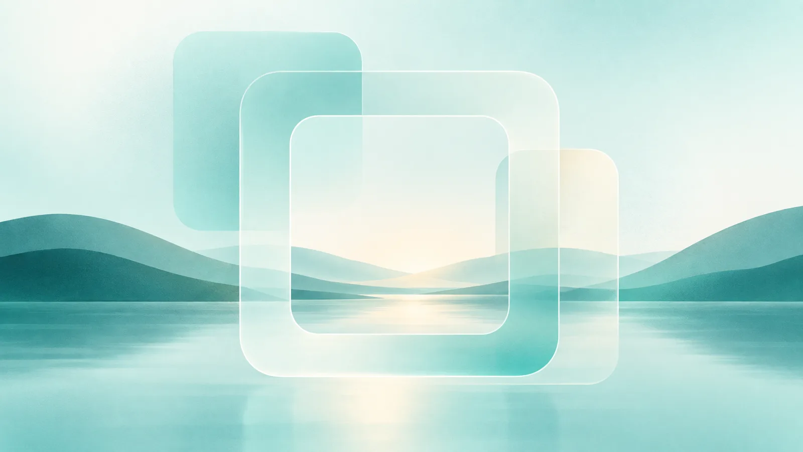 Abstract frame above a still lake