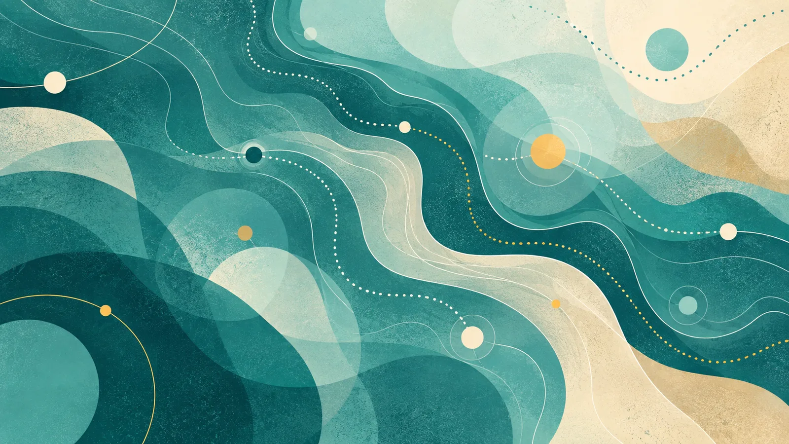 Abstract layered flow in dark teal