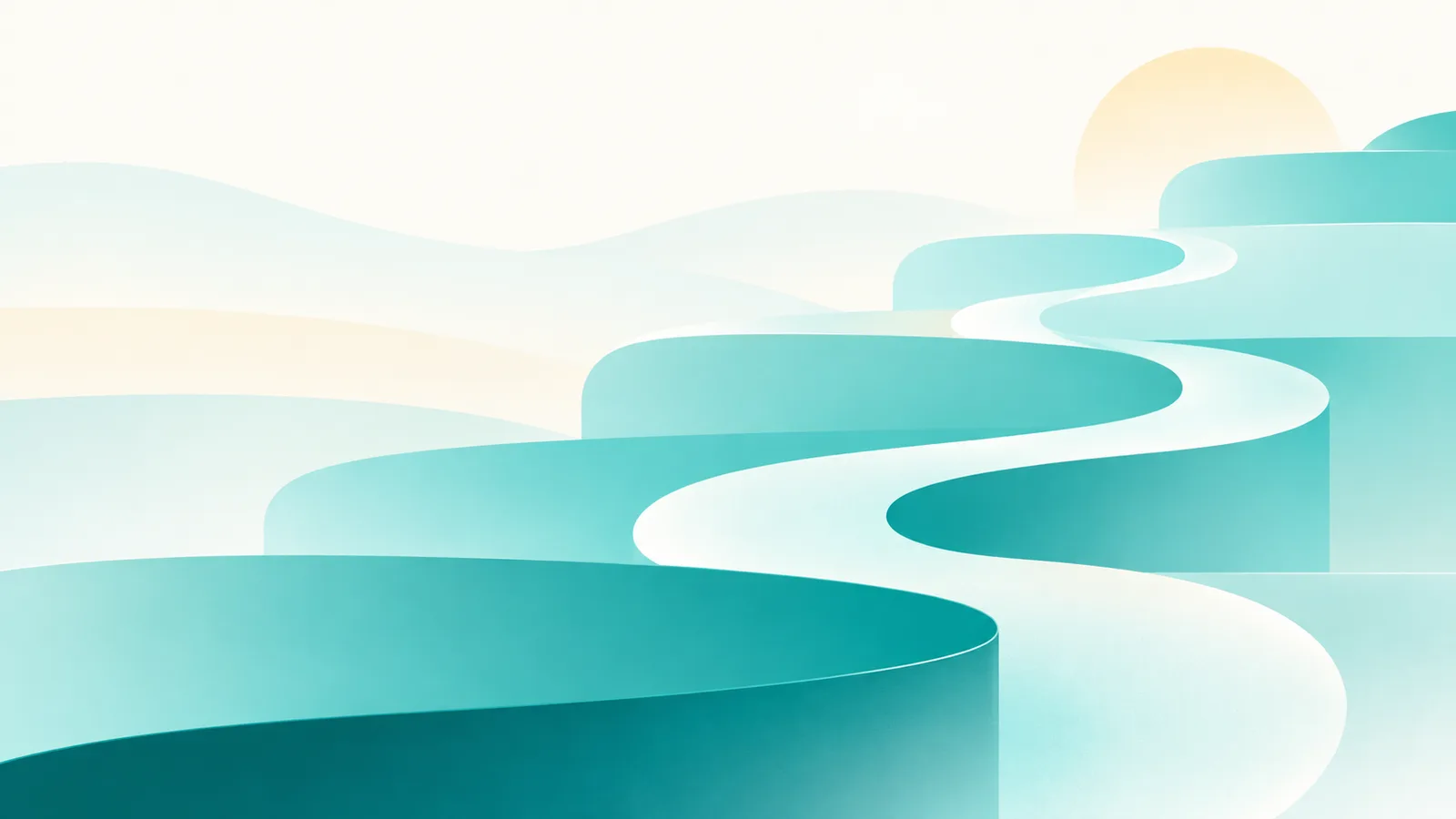 Abstract winding path through soft hills