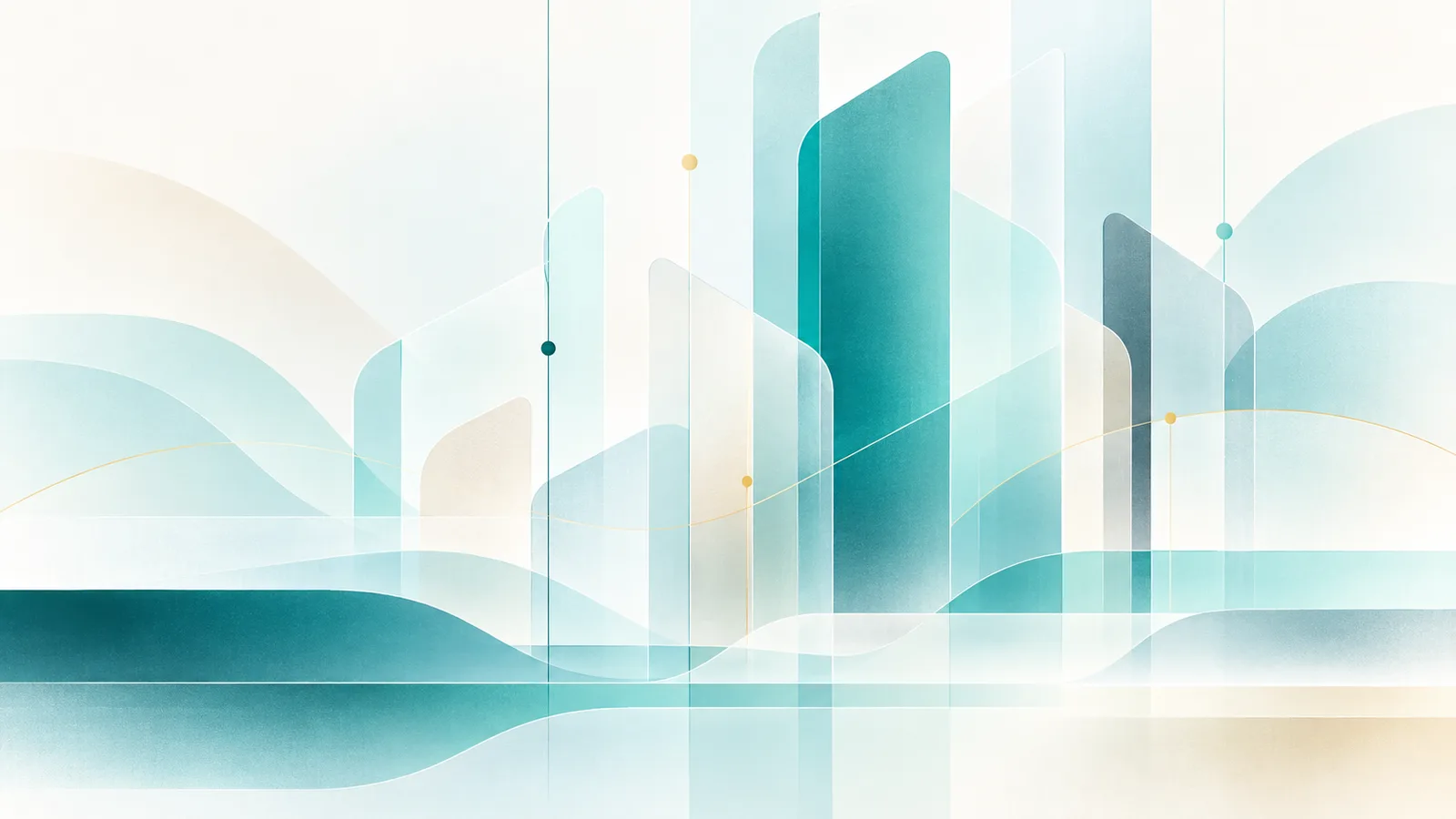 Abstract translucent panels forming a skyline