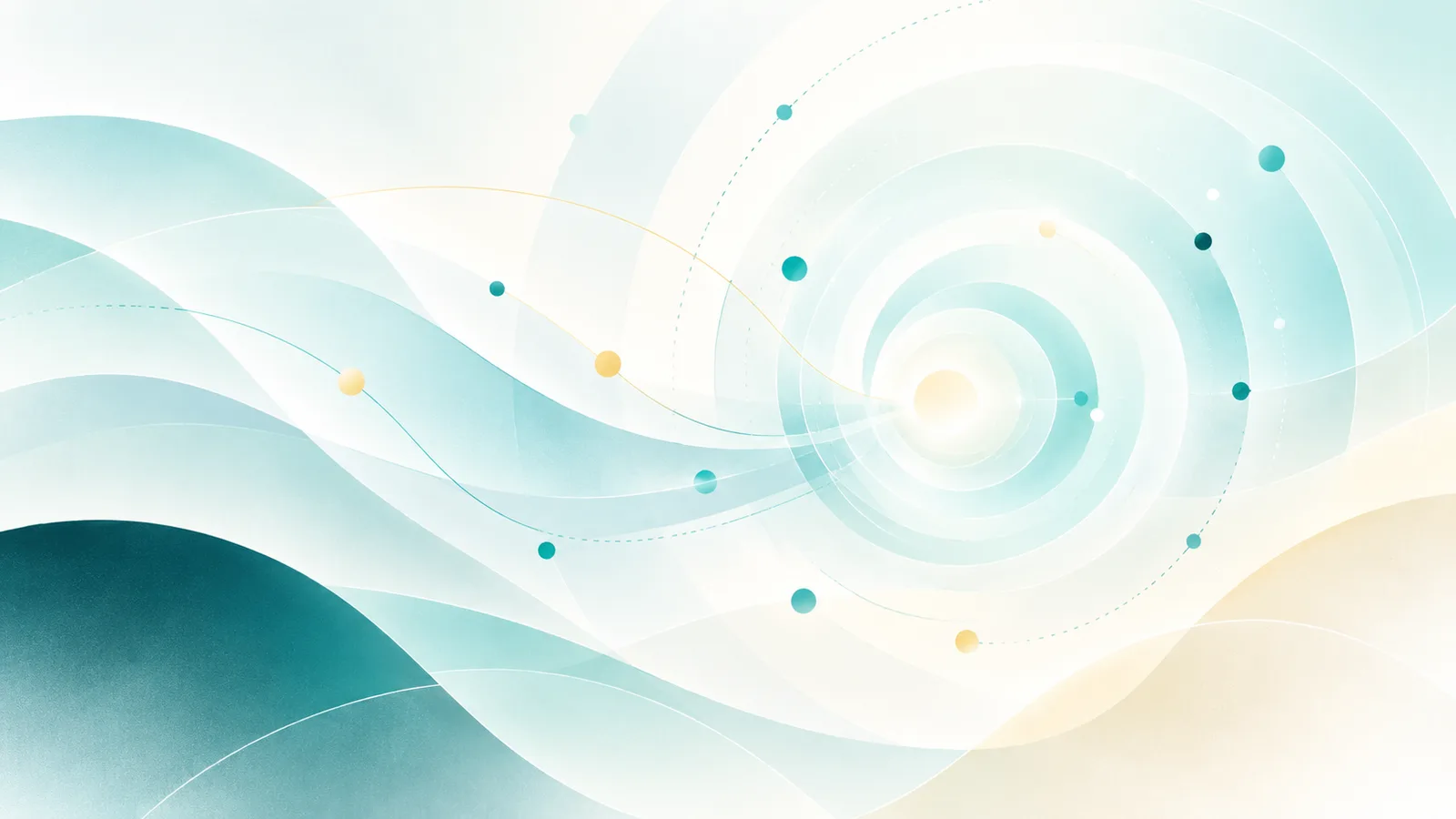 Abstract spiral with data points in teal
