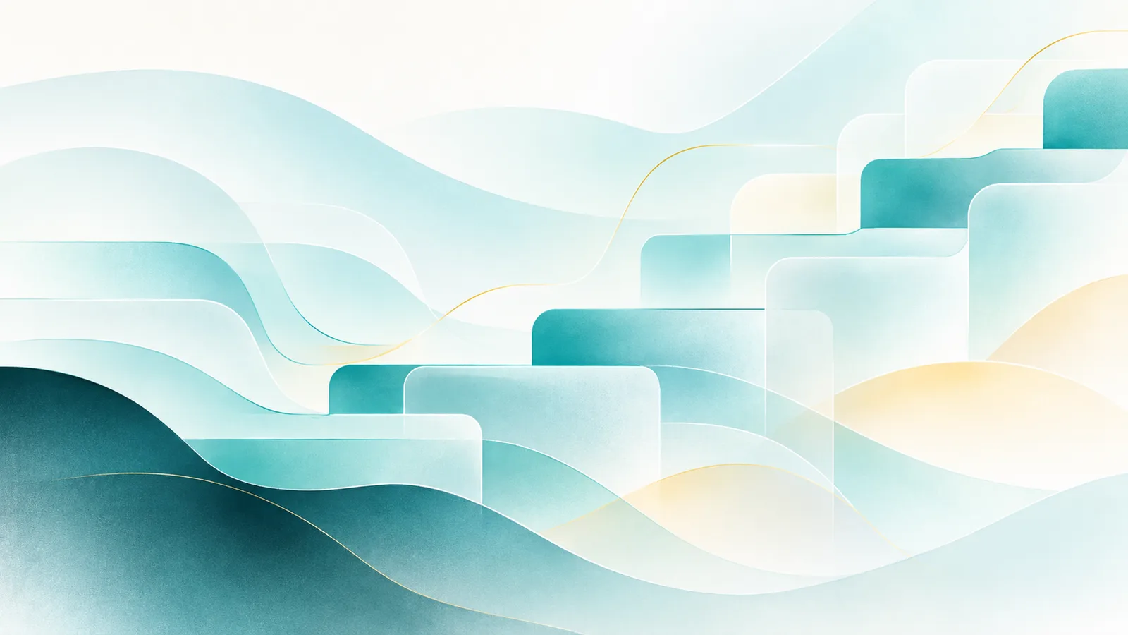 Abstract ascending blocks in teal