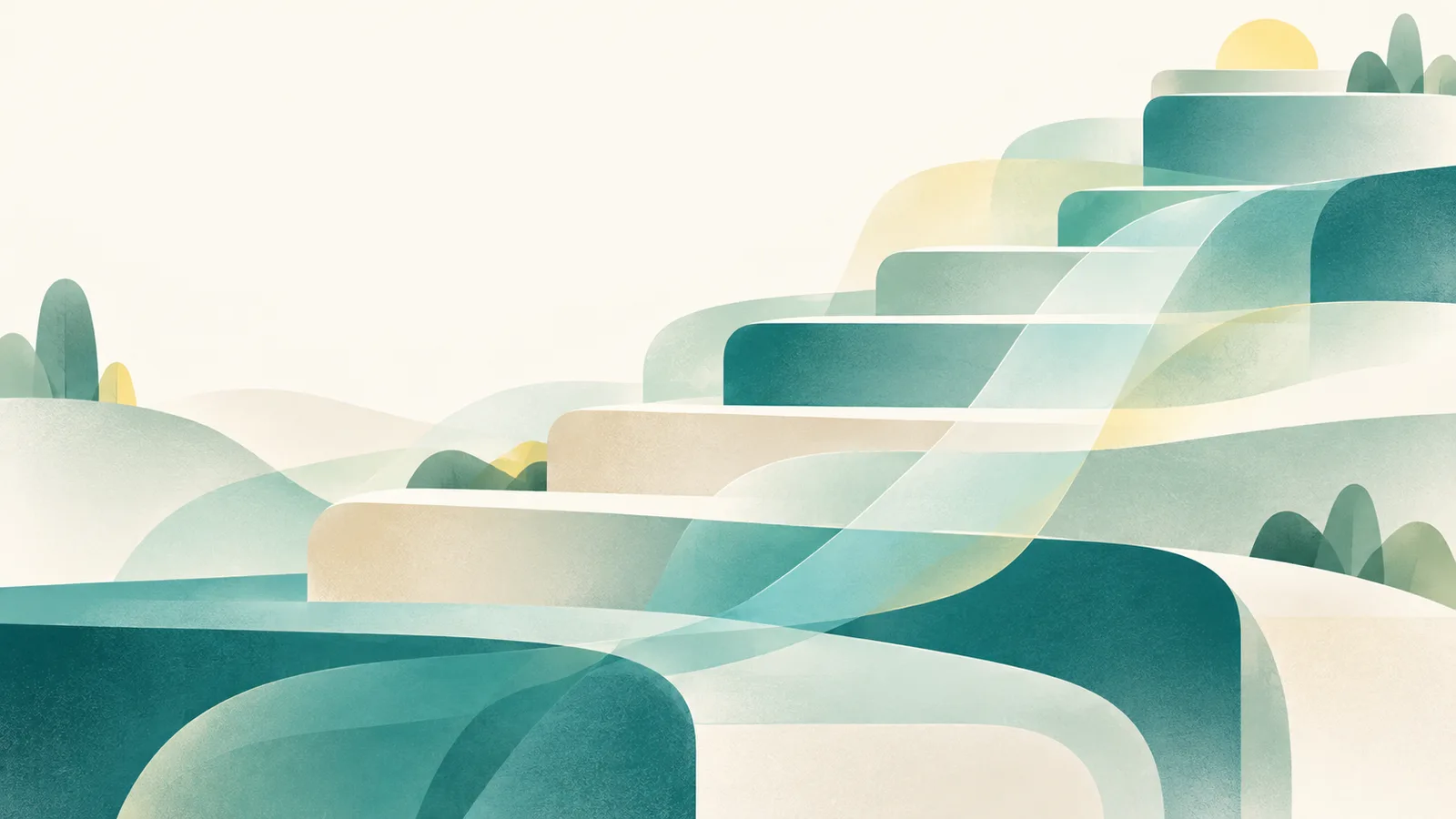 Abstract terraces between hills